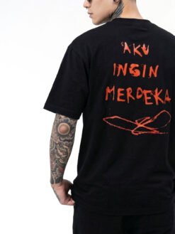 JASON RANTI - AKU INGIN MERDEKA BLACK | TSHIRT 2 JASON RANTI AKU INGIN MERDEKA BLACK MODEL 2